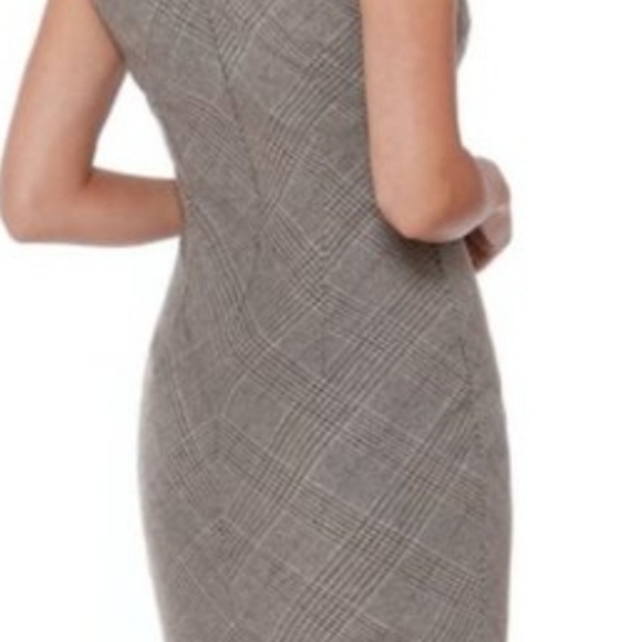 City Goddess London NWT New Sheath Dress Grey Plaid Sparkle Size 6 Wool - Picture 15 of 16